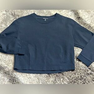 Theory Black 3/4 Sleeve Crop Top sz Petite S